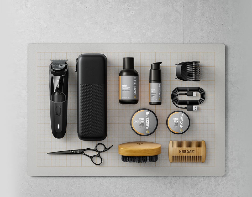 All parts, cords, and components found within The Beard Hedger® Pro Kit box